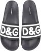 Dolce & Gabbana Rubber Beachwear Sliders With DG Logo , Zwart, Heren online kopen