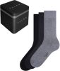 FALKE Giftbox Happy sokken set van 3 grijs/zwart online kopen