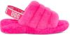 Ugg Fluff Yeah Logo Slide voor Dames in Taffy Pink,| Shearling online kopen
